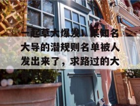 一起草大爆发！某知名大导的潜规则名单被人发出来了，求路过的大神科普。